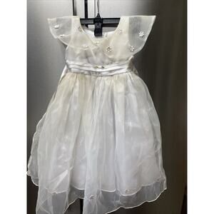 Bunny & Dino Girl Special Occasion Dress Sz 4 White